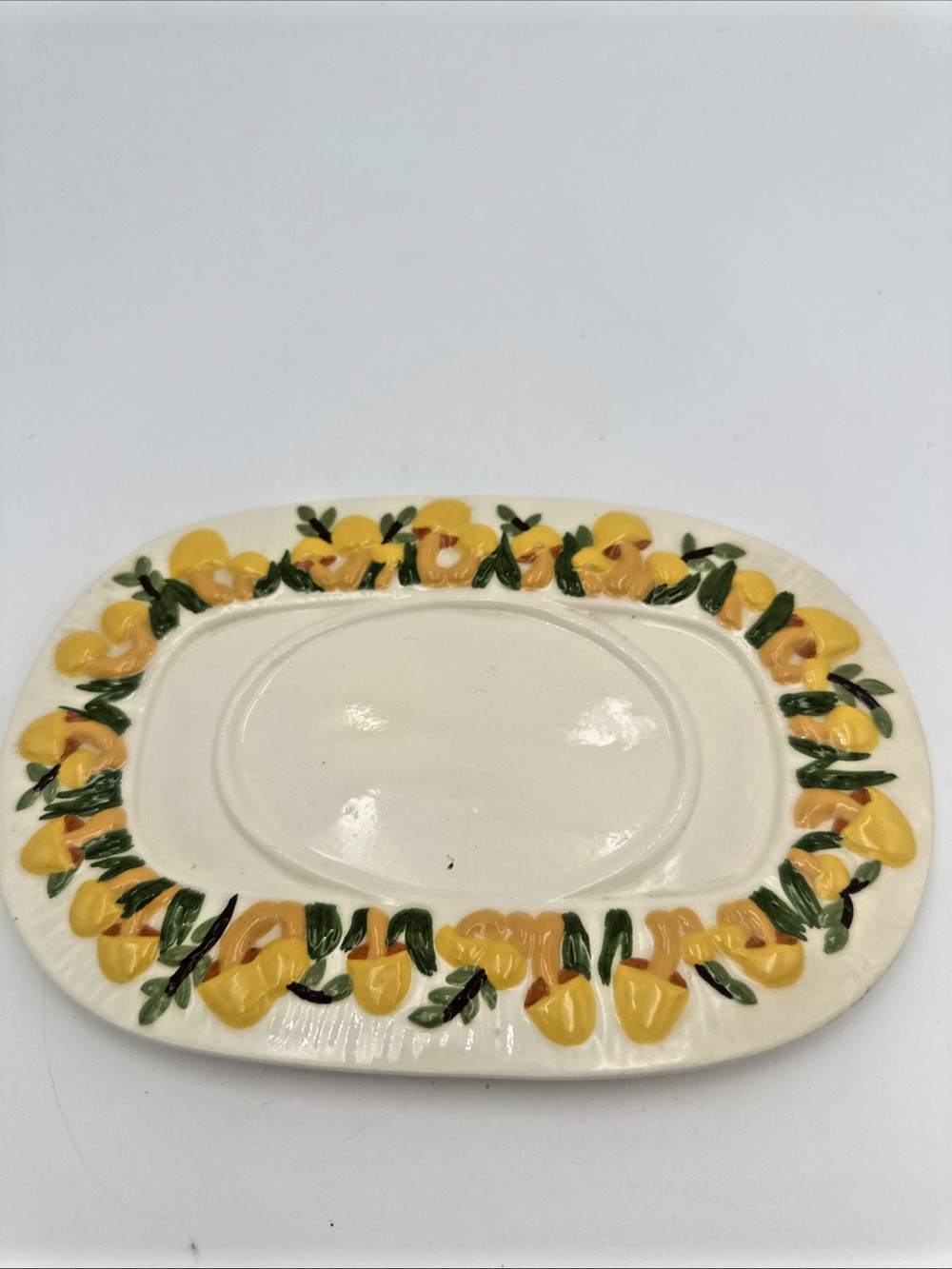Vintage 1975 Arnels Ceramic Mushroom Butter Dish Plate Replacement No Lid